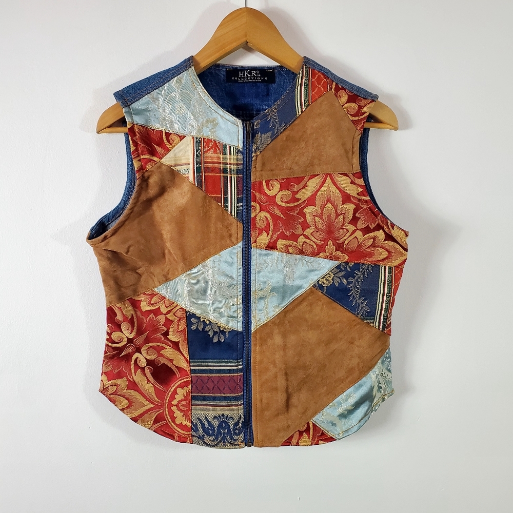 Vintage Denim Patchwork Vest